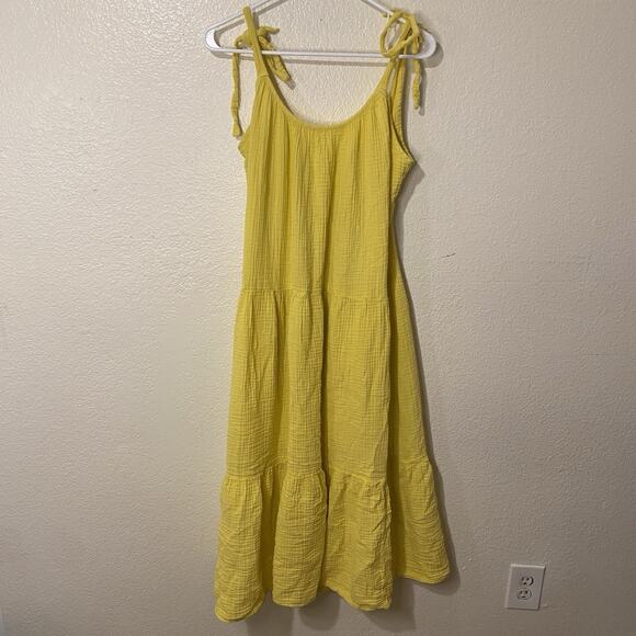 Xirena Reagan Gauzy Cotton Midi Dress In Limon Yellow Size XL - Picture 6 of 12